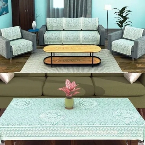Aura Floral 5 Seater Sofa Cover Set
