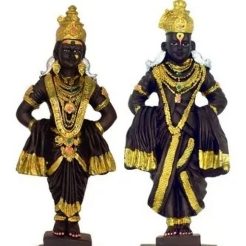 Black Marble Vitthal Rukmani Statue