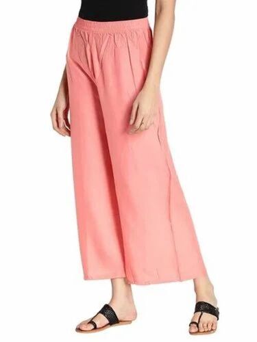 Ladies Rayon Plain Palazzo - Regular Fit, Machine Washable, Breathable | Anti UV, Anti Wrinkle, Quick Dry, Comfortable Fit