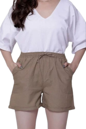 Ladies Shorts - Cotton, Various Sizes, Brown | Elegant Design, Quick Dry, Comfortable Fit
