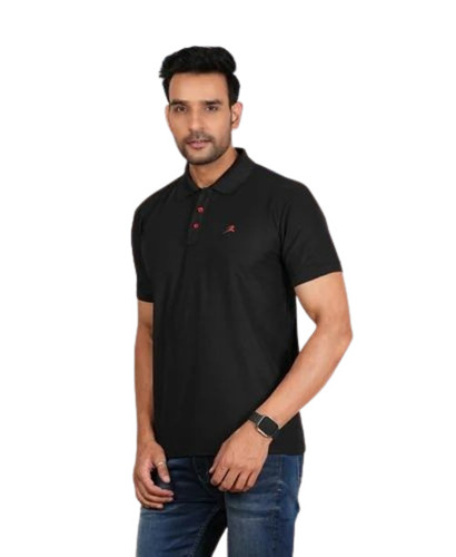 Men Black Color Polo Cotton T Shirt