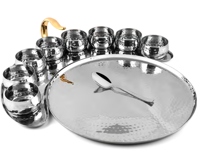 Royal Feast Steel Serving Set - Capacity: Each Bowl 50-70 Milliliter (Ml)