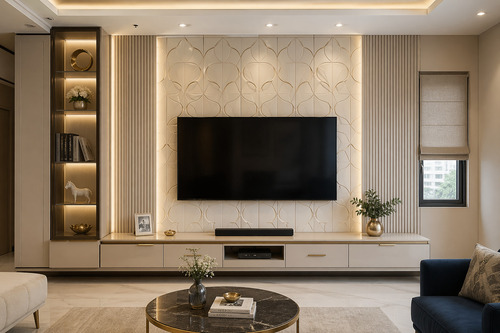 Tv Unit With Wall Paneling