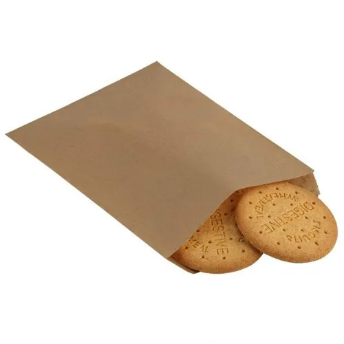 Biodegradable Flat Kraft Paper Bag - Color: Brown