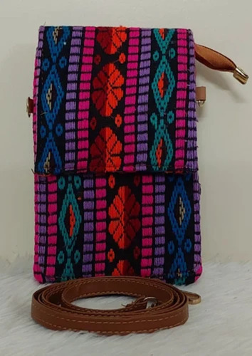 Ladies Double Partition Ikat Fabric Clutch Bag