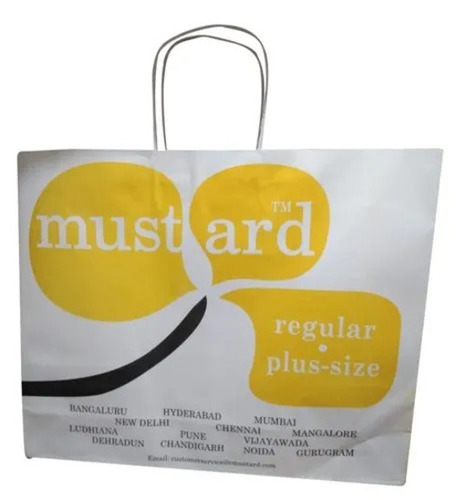 Loop Handle Shopping Paper Bag - Color: White