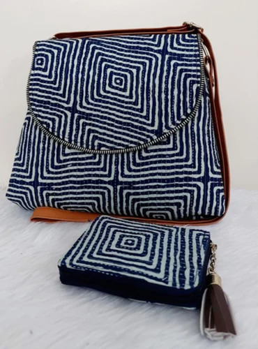 Multi Color Ladies Double Partition Jacquard Sling Bag Set