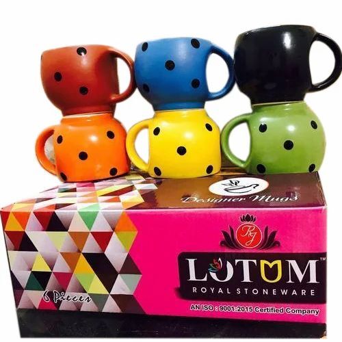 Dot Printed Ceramic Tea Cup