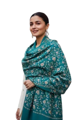 Green Color Wool Stole