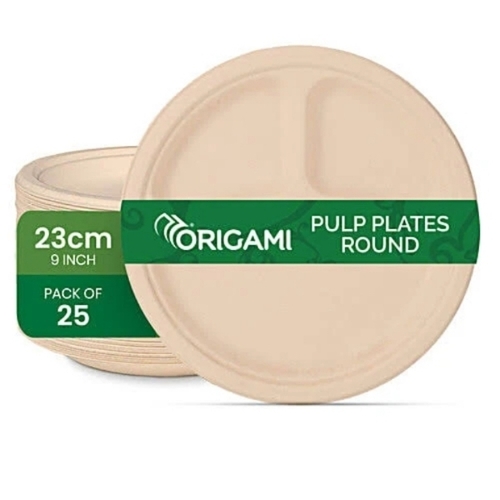 Origami Biodegradable Compostable Round Pulp Plates