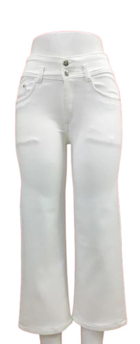 2 Button Regular White Denim Jeans For Women