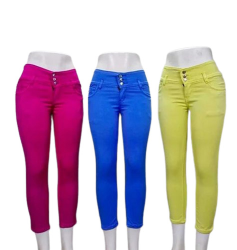 3 Button Designer Denim Jeans For Women