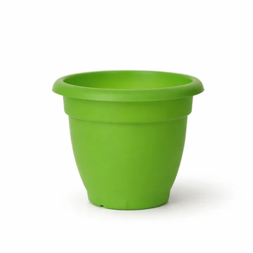 8 Inch Green Round Nursery Pot - Surface Finish: Smooth