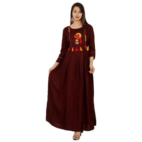 Causal Wear Rayon Kurti - Color: Assorted
