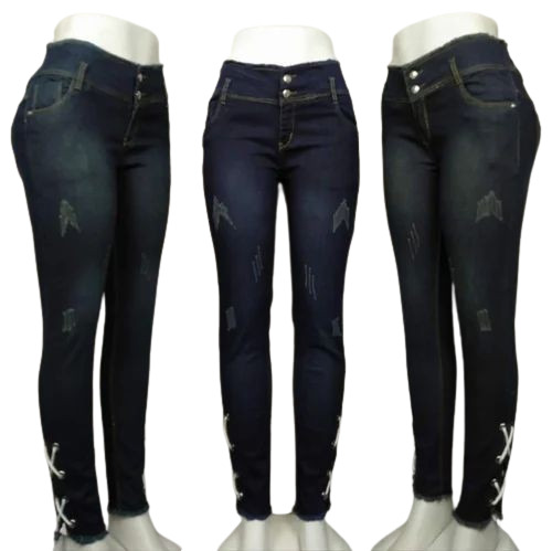 Distressed Blue Jeans For Women