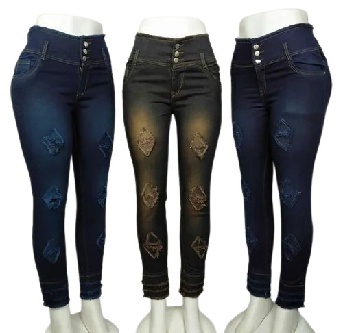 Ladies 3 Button Denim Jeans