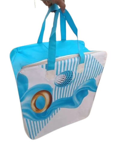 Pvc Sky Blue And White Blanket Bag
