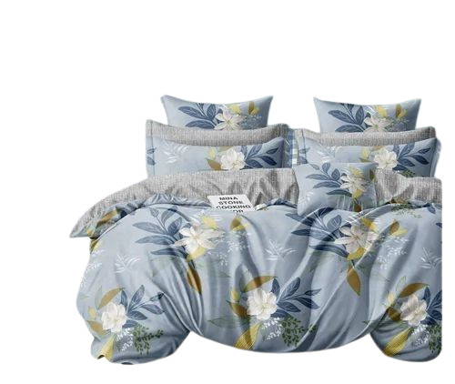 Sky Blue Floral Printed Bedsheets