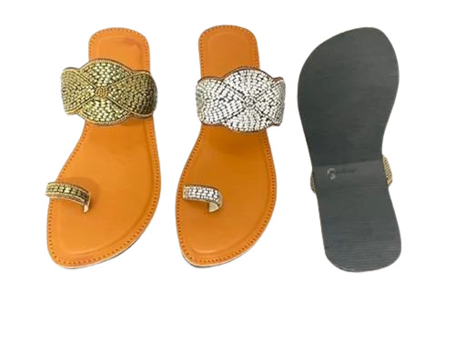 Women Handwork Embroidered Faux Leather Kolhapuri Chappal