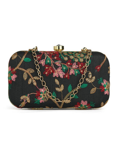 Embroidered Ladies Clutch Bag For Regular Use - Color: Multicolor