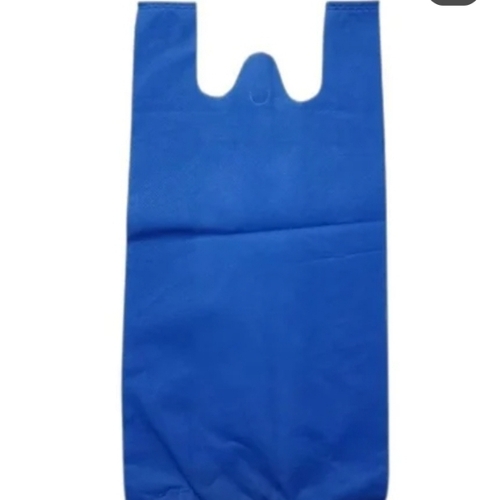 Non Woven Blue W Cut Carry Bag - Non Woven, All Sizes, Blue | Lightweight, Reusable, Eco Friendly Handle, Tear Resistant, Printed Option