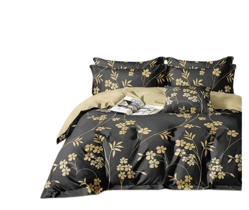 Black Leaves Printed Bedsheets