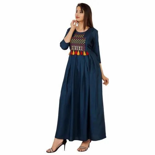 Casual Wear Long Rayon Kurtis