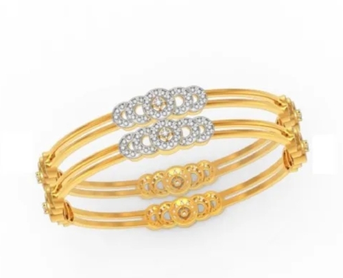 Diamond Bangles In 18K Gold - Gender: Women