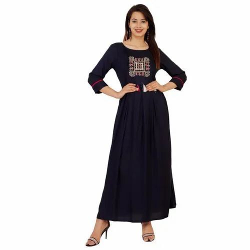 Embroidered Anarkali Rayon Kurtis