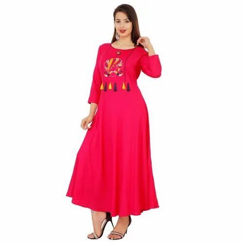 Ladies Party Wear Rayon Kurtis