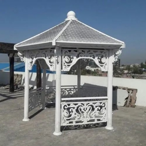 Outdoor stone gazebo shed