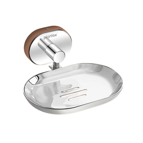 Plantex J4 Stainless Steel Wall Mounted Soap Holder - Color: Silver