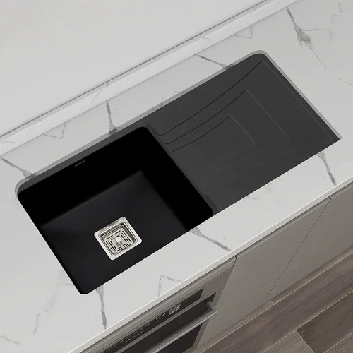 Plantex Quartz Single Bowl Kitchen Sink With Drain Board