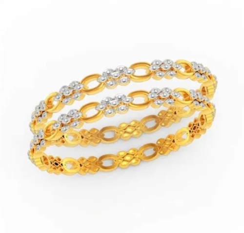 Real Diamond Bangles Bd00122 - Material: Gold