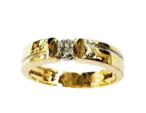 Single Diamond 18Kt Gold Ring - Gender: Women
