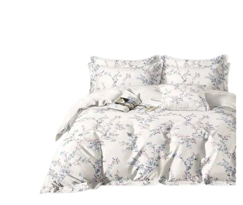 White Leaves Printed Bedsheets