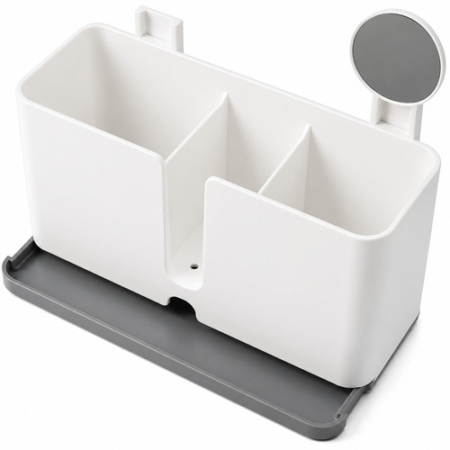 Plastic Double Toothbrush Holder - Color: White