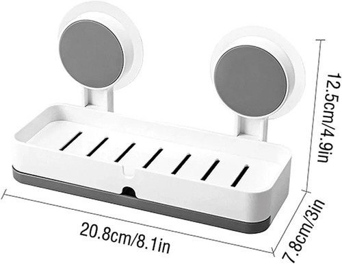 Plastic Wall Mounted Soap Holder For Bathroom - Color: White