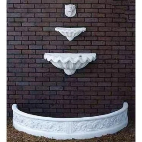 White Wall Supported Marble Fountain - Natural Marble, White | Flowing Water, Soothing Sound, Artistic Luxury Decor