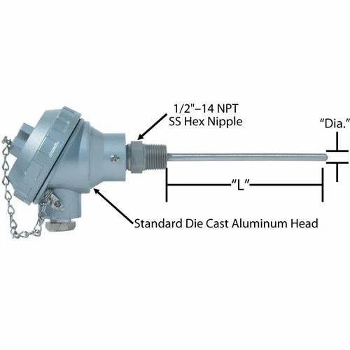 Wire Pt-100 Rtd With Flameproof Head