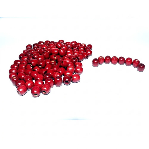 12mm Red Wooden Natural Beads