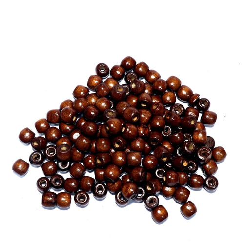 17 Mm Natural Wooden Craft Beads - Wooden, 17 Mm, Dark Brown | Durable Quality, Fine Craftsmanship, Polished Surface, Easy Stringing