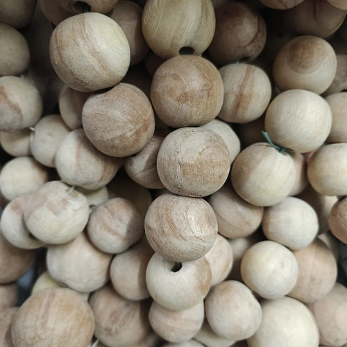 20mm Saaika Wooden Beads - Round Brown, Smooth Finish Lightweight Design Durable Quality