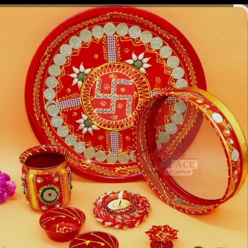 Karwa Chauth Traditional And Decorative Pooja Thali Set