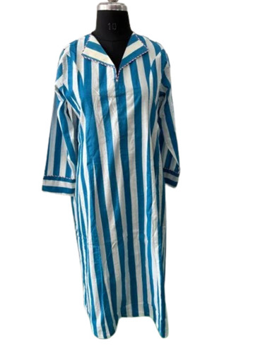 Ladies Cotton Flared Stripe Kurti