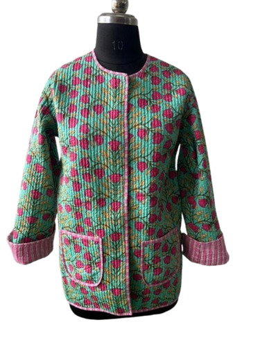 Ladies Printed Cotton Long Jacket