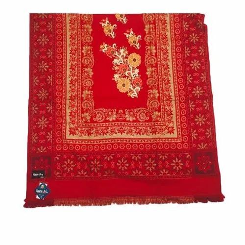 Ladies Red Printed Acrylic Shawls