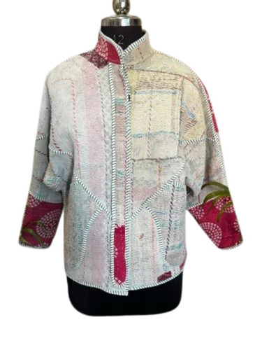 Ladies Woolen Kantha Jacket - Color: Multi Color