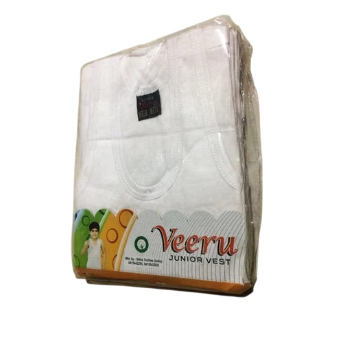 Mens Cotton Gym Vest - Color: White