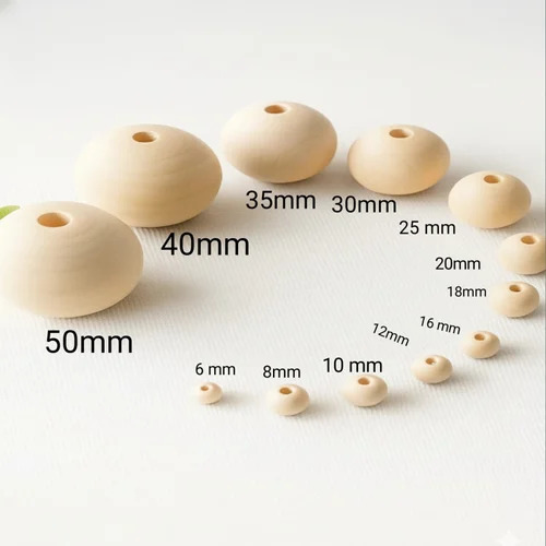Natural Wooden Beads For Crafts - Wooden, Brown, Medium Hard | Lightweight, Durable, Fine Craftsmanship, Uniform Round Shape, Eco Friendly, Polished Surface, Easy Stringing, Versatile Usage